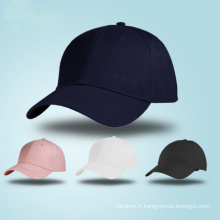 OEM Custom Design Logo 6 Panneau Blank Hats Sports Coton Cotton Cotton Twill Golf Baseball Cap en Chine en gros